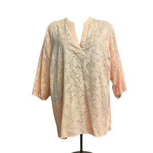 Woman within peach top 3/4 sleeves size large